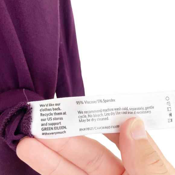 Eileen Fisher Purple Long Sleeve Turtleneck Sz S - Picture 3 of 6